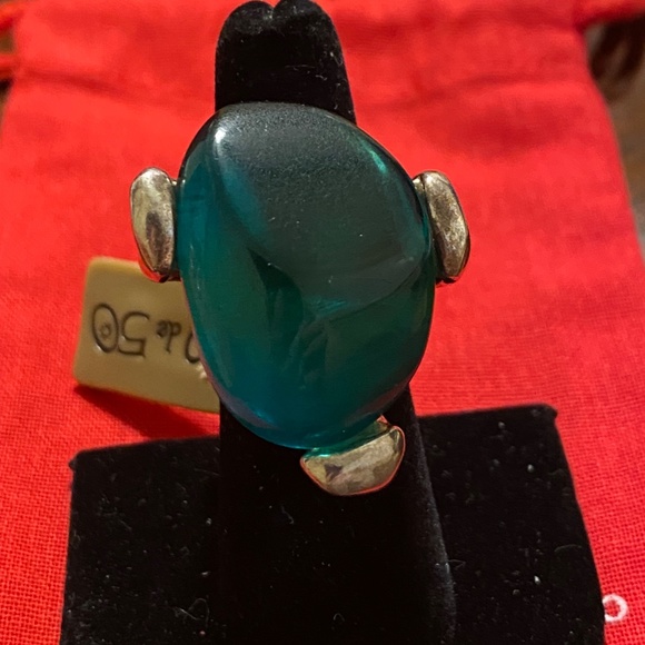 Uno de 50 Fatal Attraction Silver-plated Necklace -Green Crystal  -Matching Ring - Picture 8 of 10